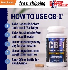 Supragenix CB-1 Weight Gainer Pills (90 Count) | Weight Gain Support for Women &