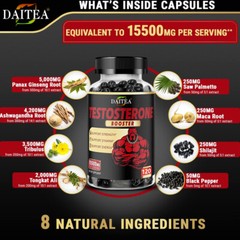 Male Testosteron Supplement – Contains Ginseng, Maca, Saw Palmetto 120 Capsules