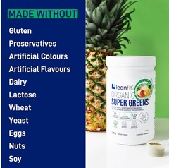 LeanFit Organic Super Greens 2-Pack Natural + Tropical Mango 60 Servings Total