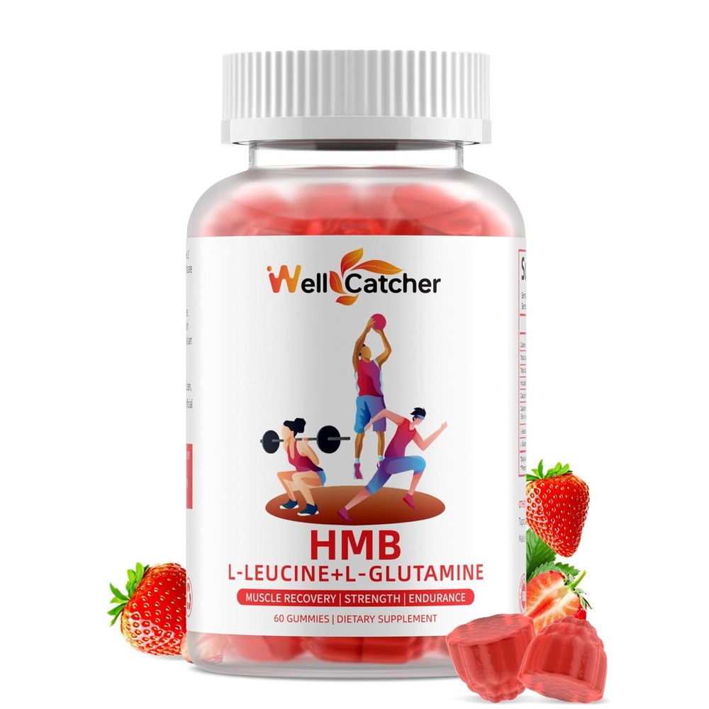 HMB and Leucine Amino Acid Gummies: HMB Supplements for Men Women with L-Glut…