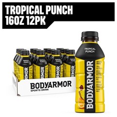 BODYARMOR Sports Drink Beverage, Tropical Punch, 16 Ounce (Pack of 12)