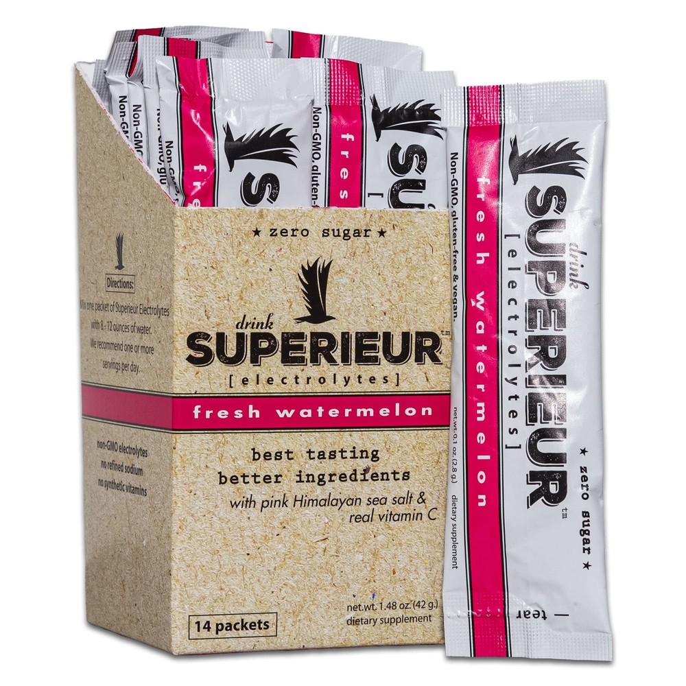 Superieur Electrolyte Powder Packets – Vegan 14 Servings, 14 Servings