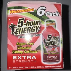 6 Pack Of Watermelon Flavor Extra Strength 5-hour ENERGY Shots Exp 01/2027