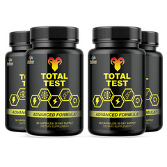 Total Test- Bodybuilding & Men’s Health Support- 4 Bottles- 360 Capsules