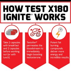 X180 Ignite Testosteroe Booster-Burn Fat, Build Muscle