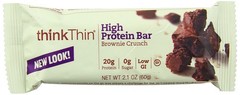 ThinkThin High Protein Bar, Brownie Crunch, 60 g, Bars, 10 Count 2.1 Ounce