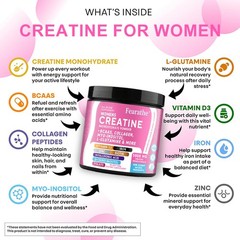 Creatine Monohydrate Powder For Women Strengthen Muscles 5 Grams Per Serving