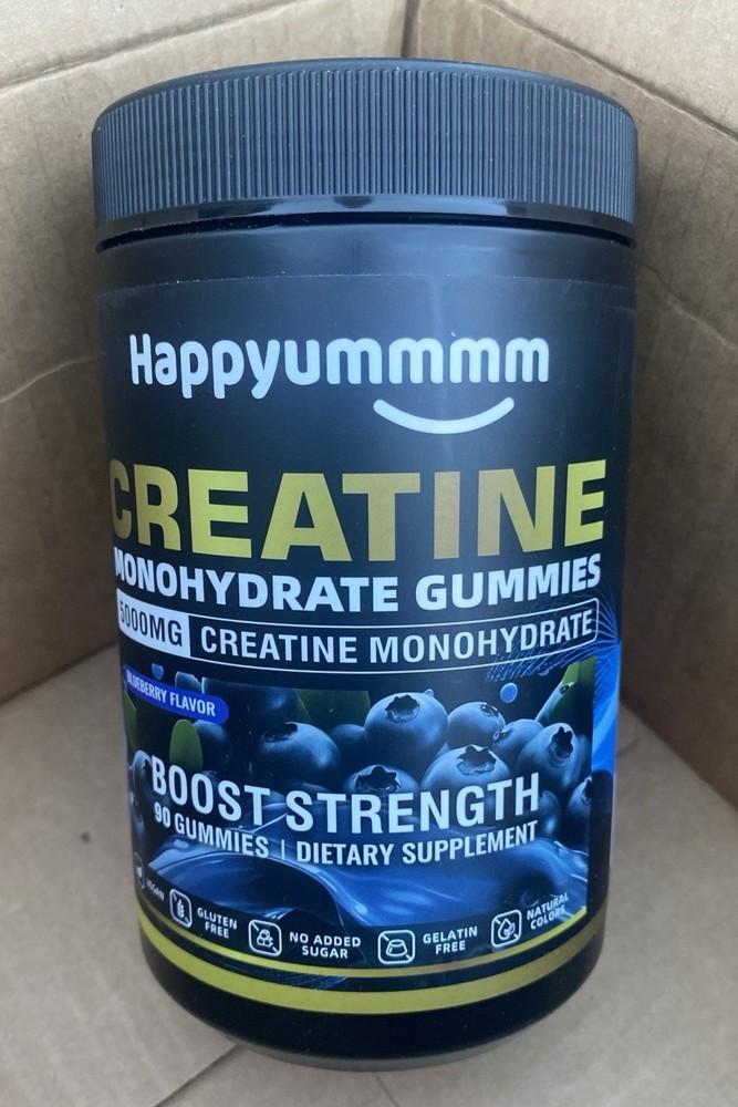 Creatine Monohydrate 90 Gummies Men & Women 5g / 5000mg Blueberry | Exp 11/27
