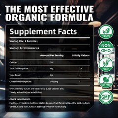 Creatine Monohydrate Gummies, NSF Certified, 5g Dose for Men & Women to Suppo…