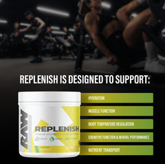 RAW Replenish Electrolyte Powder Watermelon Mojito 60 Servings EXP 07/26 NEW