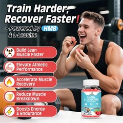 Hmb and Leucine Gummies Supplements for Men Women, 4000mg HMB & L-Leucine Ami…