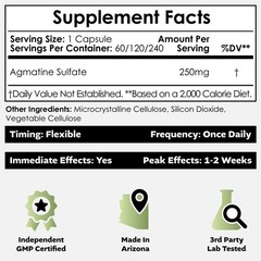 Nootropics Depot Agmatine Sulfate Capsules 250Mg 240 Count Nitric Oxide Pump