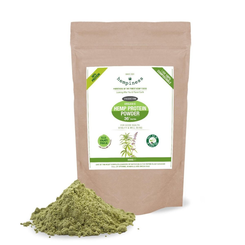 Hempiness Organic Premium Raw Hemp Protein Powder 500g (36% Protein)