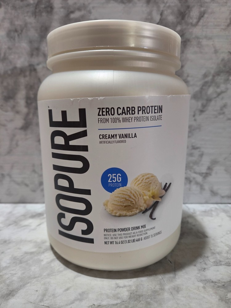 Isopure Zero Carb 25g Protein Powder Whey Creamy Vanilla 16.4 OZ 1/2028