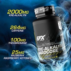 EFX KRE ALKALYN HARDCORE Creatine Thermogenic Fat Loss Energy 120 Capsules