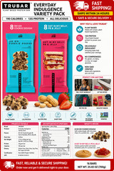 TRUBAR Plant Based Protein Bar Variety Pack Cookie Dough PB & Jelly 16 Bars