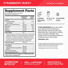 Optimum Nutrition Amino Energy Hydration + Focus Powder Strawberry Burst 9.5 oz