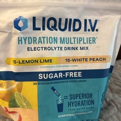 Liquid IV Hydration Multiplier Sugar-Free Lemon Lime White Peach 30 Sticks