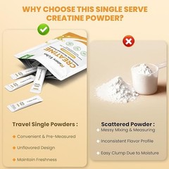 Creatine Monohydrate Micronized Powder – 10 Single-Serve Travel Packs 5g – Clean