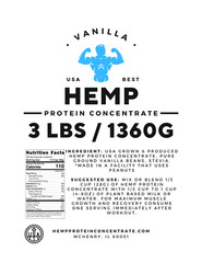 Hemp Heart Protein Concentrate, Premium USA Grown, Pure Natural, Non-GMO