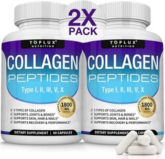 Toplux Multi Collagen Peptides Pills 1800 Mg Complex Collagen Superior Complex