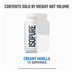 Isopure Zero Carb Whey Protein Isolate Vanilla Powder 25g Protein 15 Servings