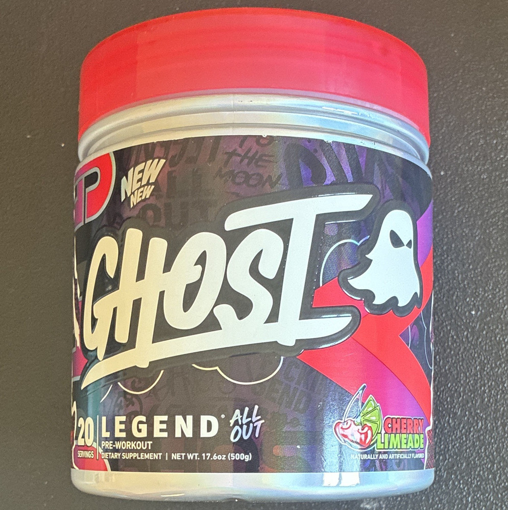 GHOST Legend All Out Pre-Workout Powder Cherry Limeade Vegan 20sv 17.6 oz 09/26