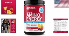 Enhanced Amino Energy & Focus Powder – Sugar-Free BCAA & Caffeine, 30 Servings