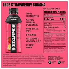 BODYARMOR Sports Drink Strawberry Banana Electrolyte Drink 16oz Bottles Pack of