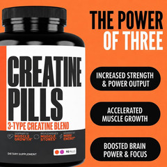 Creatine Pills 5G 3X Pure Creatine Monohydrate Pre Workout Muscle