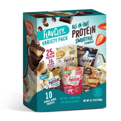 FlavCity Protein Powder – Variety Pack – Whey Protein Isolate – 25g Protein-10ct