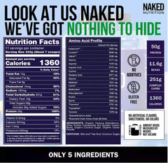 NAKED Chocolate Mass Gainer Protein Powder, 8 lb, 1,360 Calories