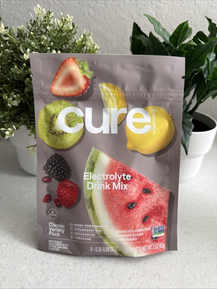 cure Electrolyte Drink Mix | Tropical Variety | 8 Pack 2.2oz