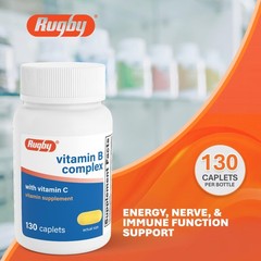 Rugby Vitamin B Complex with C – Gluten-Free B 1 Count (Pack of 130)