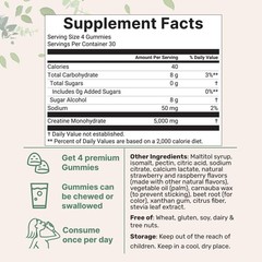 Creatine Monohydrate Gummies 5,000mg Per Serving, 120 Count | Sugar Free Stra…