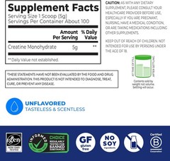 Orgain Creatine Monohydrate Micronized Unflavored 100 Servings