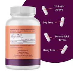 BESTVITE LGlutamine 500mg per Capsule 240 Capsules No Dicalcium Phosphate N…