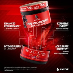 Six Star Pre-Workout Explosion 2.0 Dietary Supplement Fruit Punch 9.52oz Sealed