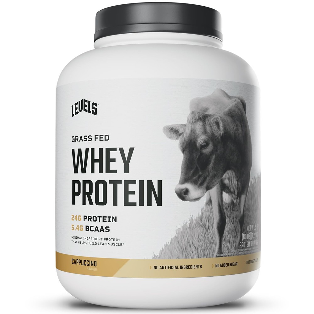 Levels Grass Fed Whey Protein Powder No Artificials 24G of Protein Cappuccino…