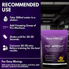 Nakpro Pre Workout 100mg Caffeine, 1200mg Creatine, 20 Servings – Fruit Punch