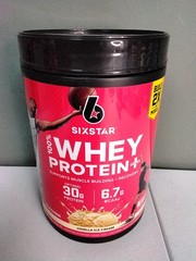 SixStar 100% Whey Protein Plus 30g VANILLA CREAM Flavor 1.81lb Can (Y5)