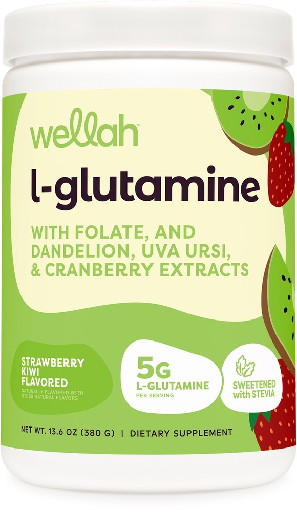 Wellah L-Glutamine Strawberry Kiwi Powder (50 Servings) – 5g L-Glutamine