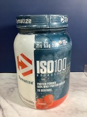 Dymatize ISO100 Whey Protein Powder Isolate, Strawberry, 25g of Protein