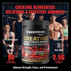 Creatine Monohydrate Gummies, NSF Certified, 5g Dose for Men & Women to Suppo…