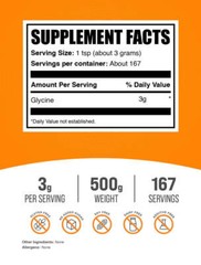 BulkSupplements Glycine Powder – Build Lean Muscle – 3000 mg Per Serving