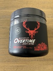 BUCKED UP OVERTIME HIGH STIM CHERRY CANDY PRE-WORKOUT 40 SERVINGS RARE NEW