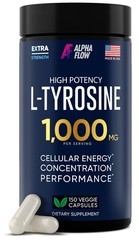 Alpha Flow L Tyrosine 1000MG Capsules – 150 Count (Pack of 1), Red