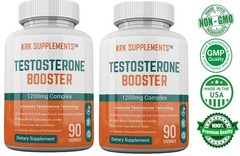 2 Bottle Testosterone Booster Chrysin Low Test Boost Natural Tribulus Terrestris