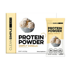 Clean Simple Eats Whey Isolate Protein Powder, Simply 1 Serving (Pack of 10)