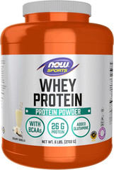 NOW Sports Nutrition, Whey Protein, 26 G with Bcaas, Creamy Vanilla Powder